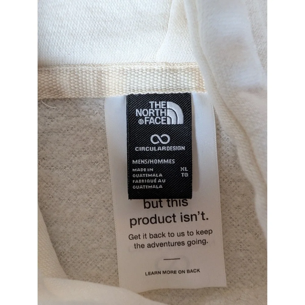 The‎ North Face Circular Design Hoodie Mens Cream Off White Pullover Sweatshirt